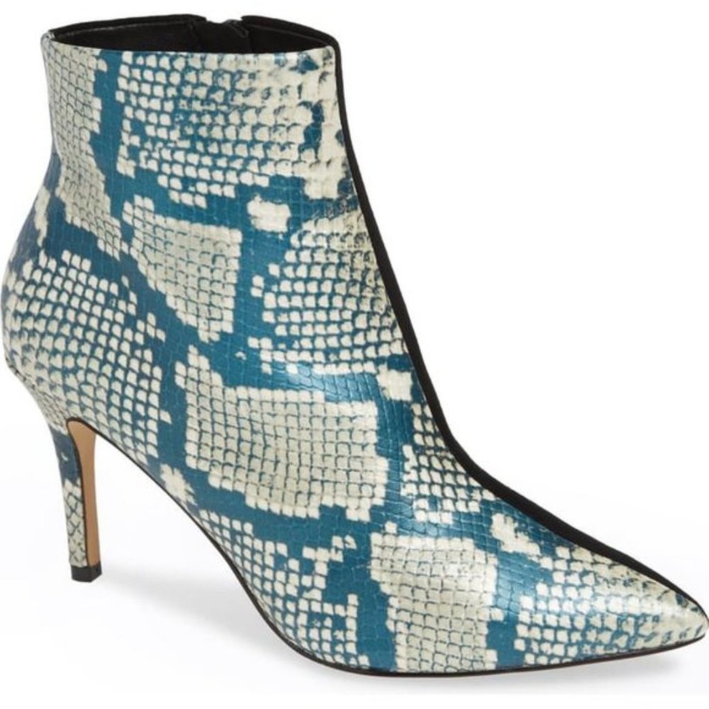 Something Navy Elisa Snake Embossed Bootie Size 8